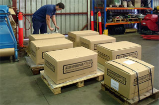 Packing Hydrostatic Transmission Units for dispatch